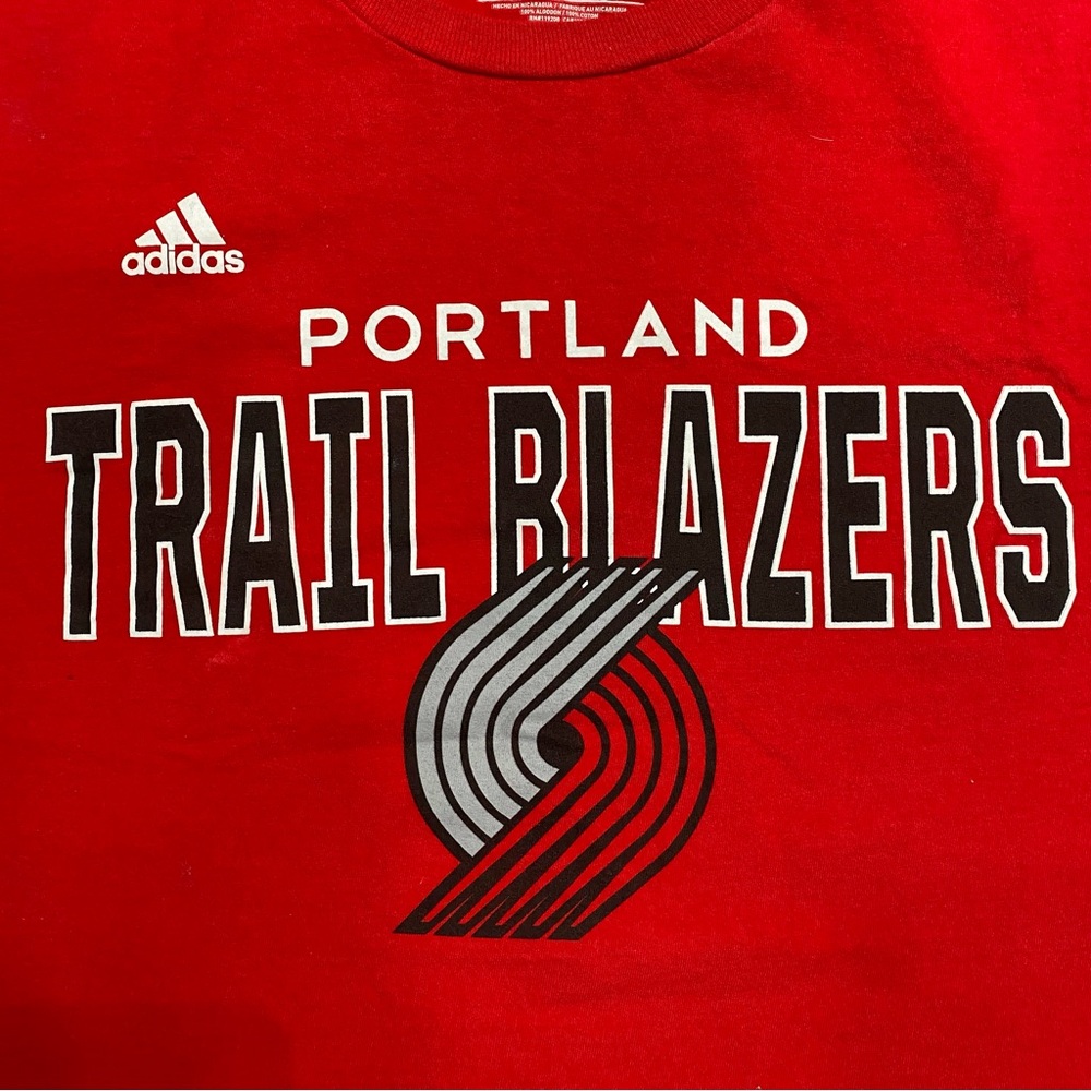 Portland Trail Blazers NBA Large Adidas Casual T-Shirt Red size XL - Picture 2 of 3
